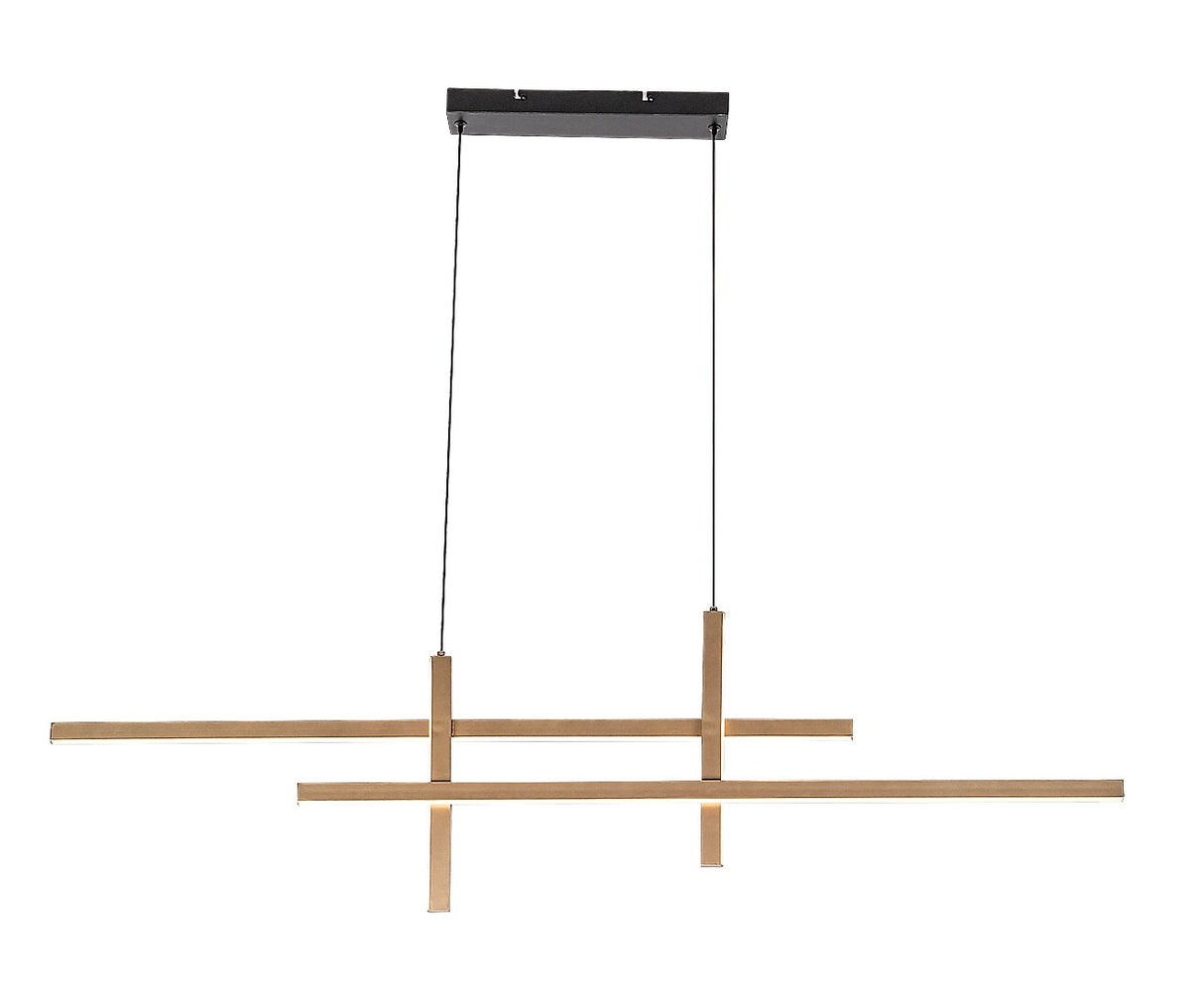 Lustra suspendata LED Severine, negru/ auriu, 40W, 2000lm, 3000K, IP20, Rabalux, 72366