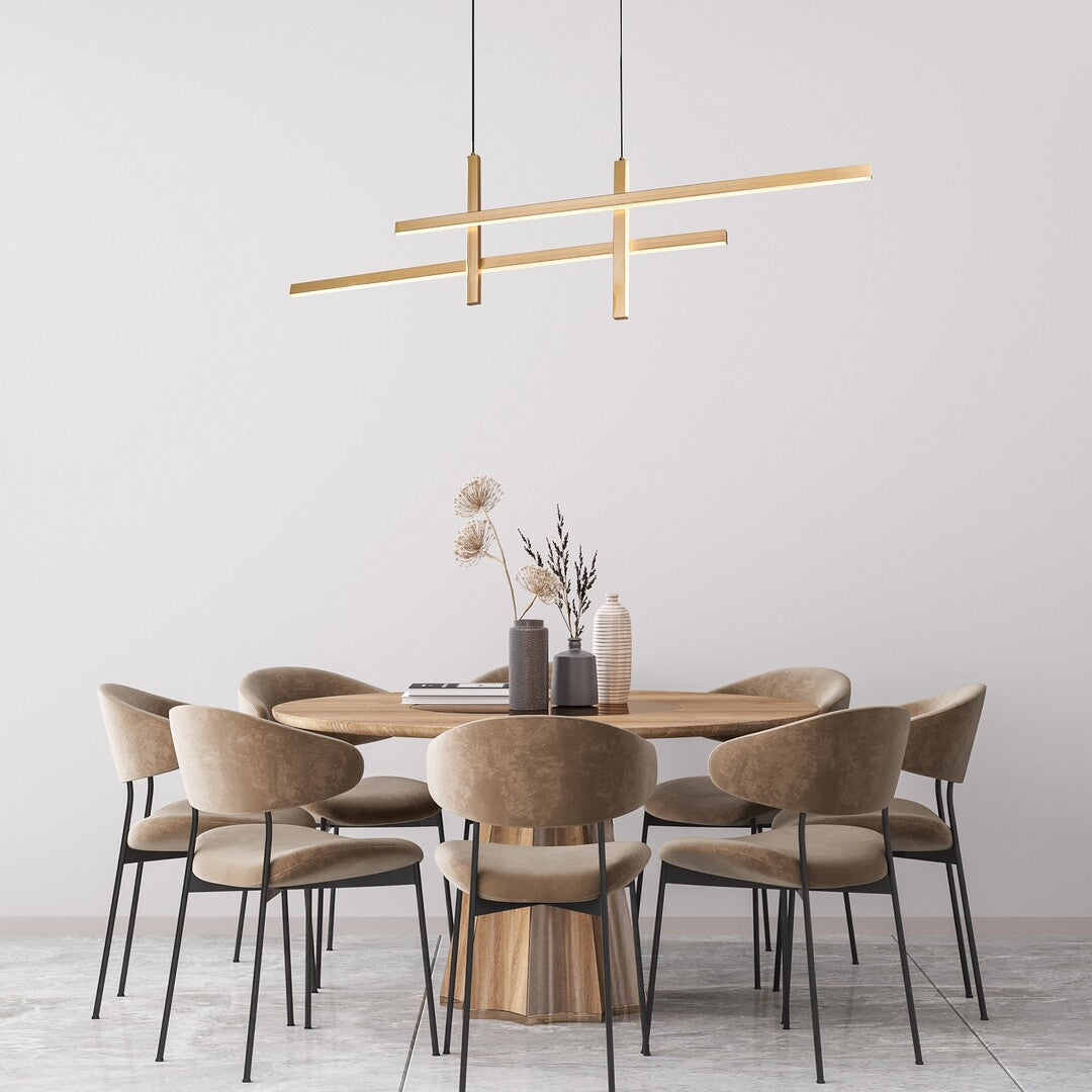 Lustra suspendata LED Severine, negru/ auriu, 40W, 2000lm, 3000K, IP20, Rabalux, 72366