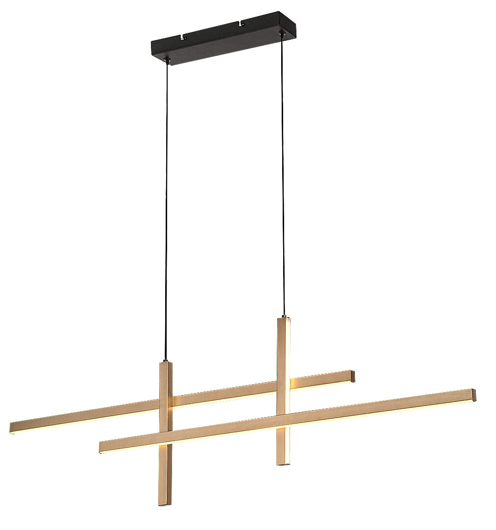 Lustra suspendata LED Severine, negru/ auriu, 40W, 2000lm, 3000K, IP20, Rabalux, 72366