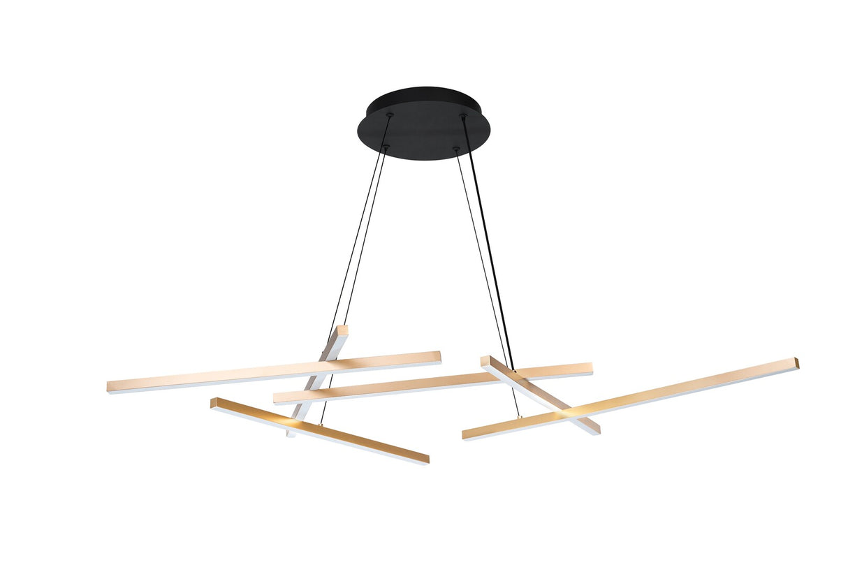 Lustra suspendata LED Severine, negru/ auriu, 40W, 2400lm, 3000-6500K, IP20, Rabalux, 72369