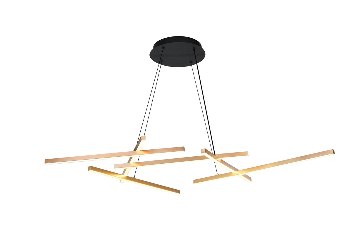 Lustra suspendata LED Severine, negru/ auriu, 40W, 2400lm, 3000-6500K, IP20, Rabalux, 72369