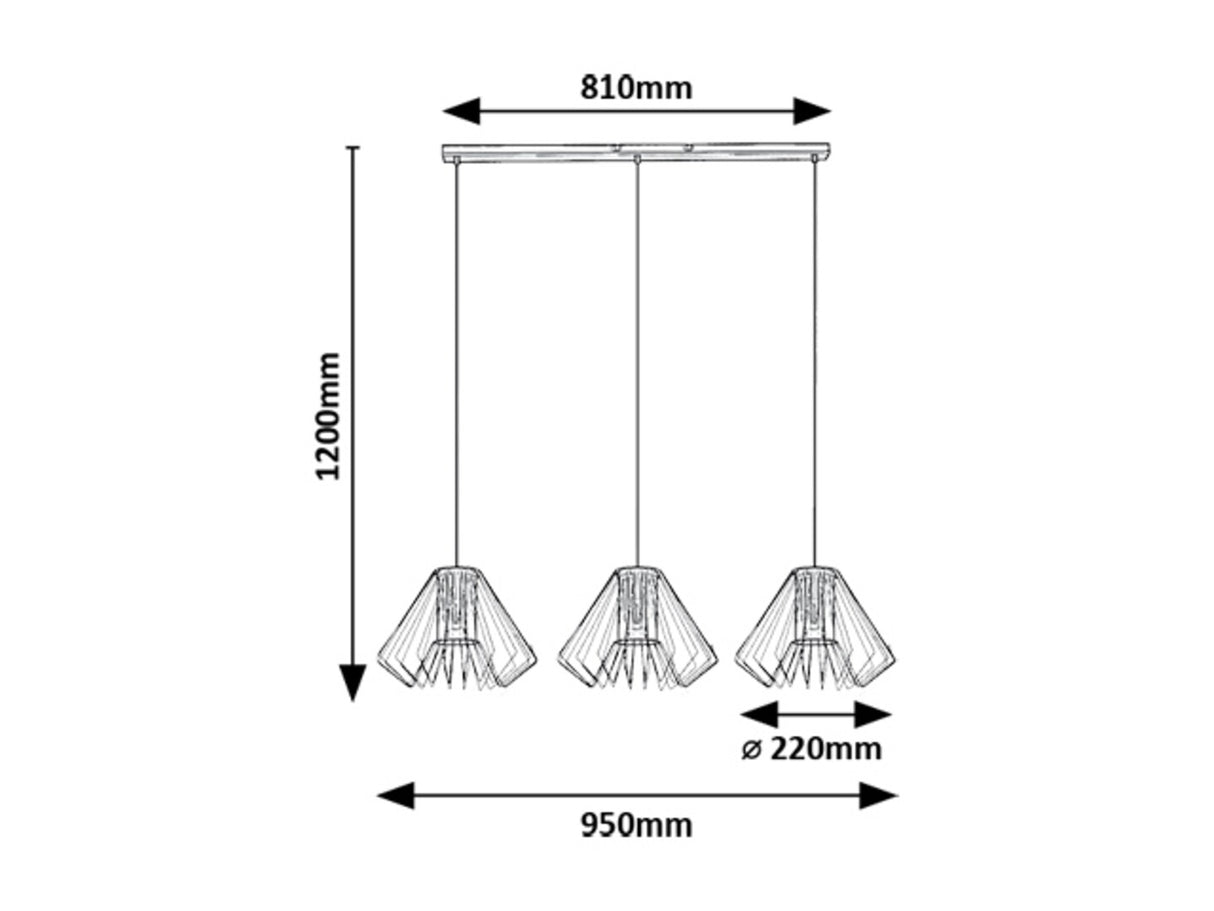 Lustra suspendata Emerencia, negru, 3xE27, IP20, Rabalux, 72371