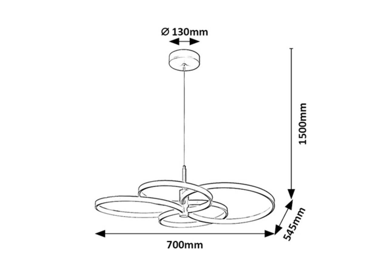 Lustră LED suspendată modernă 70W 5600lm cu telecomandă și lumină reglabilă – Isidora