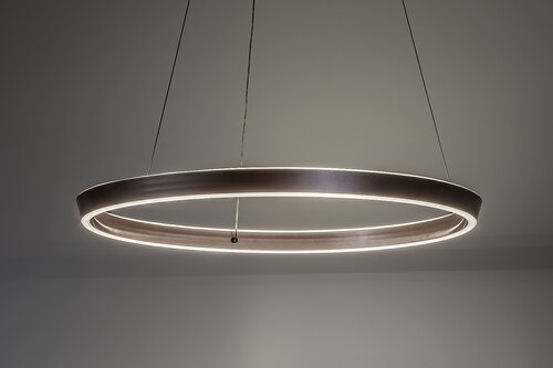 Lustra suspendata LED Nevira, maro periat, 36W, 2520lm, 3000K-6500K, H.130cm, IP20, Rabalux, 72402