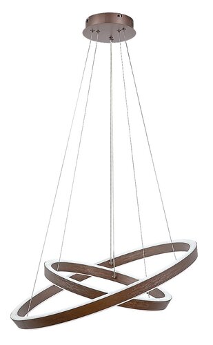 Lustra suspendata LED Nevira, maro periat, 45W, 3150lm, 3000K-6500K, H.140cm, IP20, Rabalux, 72403