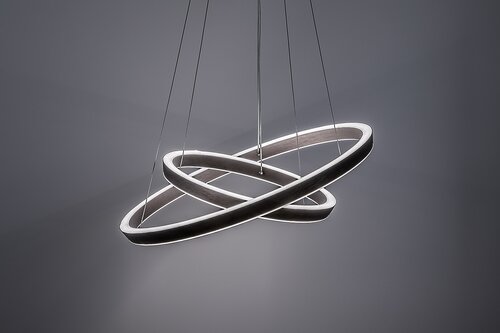 Lustra suspendata LED Nevira, maro periat, 45W, 3150lm, 3000K-6500K, H.140cm, IP20, Rabalux, 72403