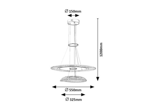 Lustra suspendata LED Zofrael, auriu mat, 36W, 2400lm, 3000K, H.120cm, IP20, Rabalux, 72412