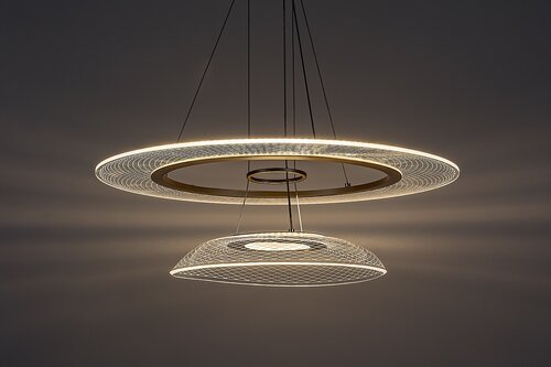 Lustra suspendata LED Zofrael, auriu mat, 36W, 2400lm, 3000K, H.120cm, IP20, Rabalux, 72412