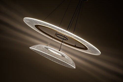 Lustra suspendata LED Zofrael, auriu mat, 36W, 2400lm, 3000K, H.120cm, IP20, Rabalux, 72412