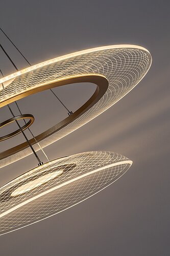 Lustra suspendata LED Zofrael, auriu mat, 36W, 2400lm, 3000K, H.120cm, IP20, Rabalux, 72412