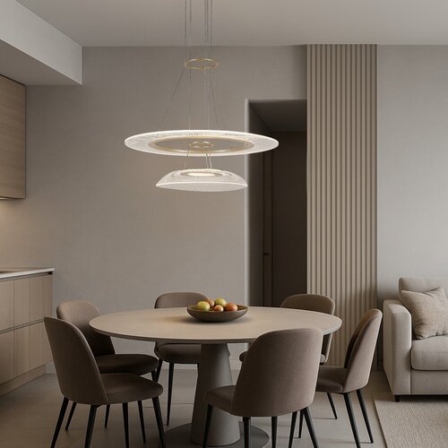 Lustra suspendata LED Zofrael, auriu mat, 36W, 2400lm, 3000K, H.120cm, IP20, Rabalux, 72412