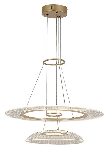 Lustra suspendata LED Zofrael, auriu mat, 36W, 2400lm, 3000K, H.120cm, IP20, Rabalux, 72412