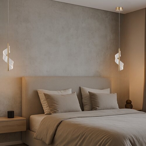 Lustra suspendata LED Zofrael, auriu mat, 6W, 550lm, 3000K, H.120cm, IP20, Rabalux, 72414