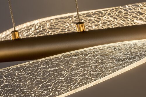 Lustra suspendata LED Olyssia, auriu, 24W, 1300lm, 3000K, H.130cm, IP20, Rabalux, 72463