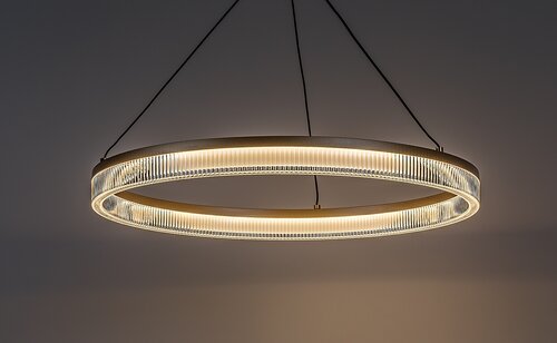 Lustra suspendata LED Rivona, auriu, 24W, 1700lm, 3000K-6500K, H.100cm, IP20, Rabalux, 72471