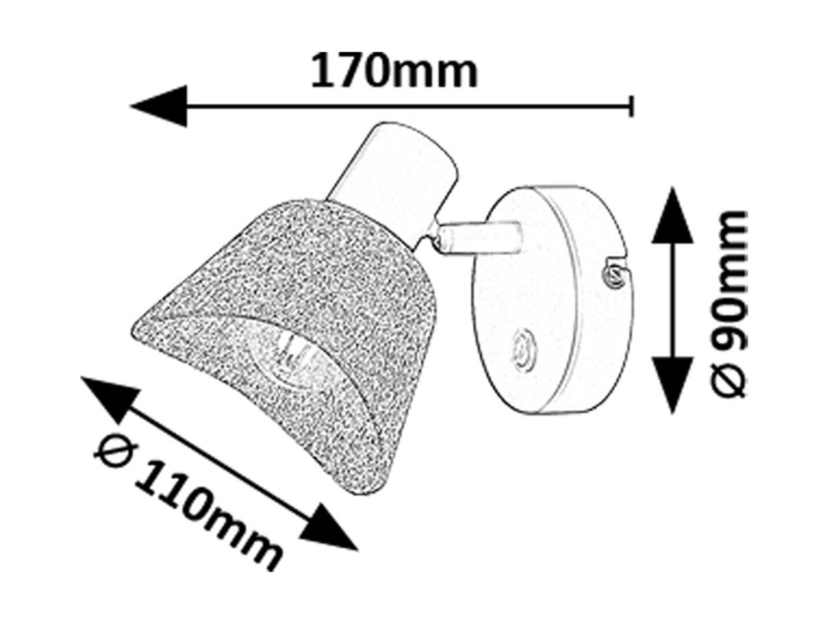 Aplica perete Farelia, negru/gri, 1 x E14, IP20, Rabalux, 73005