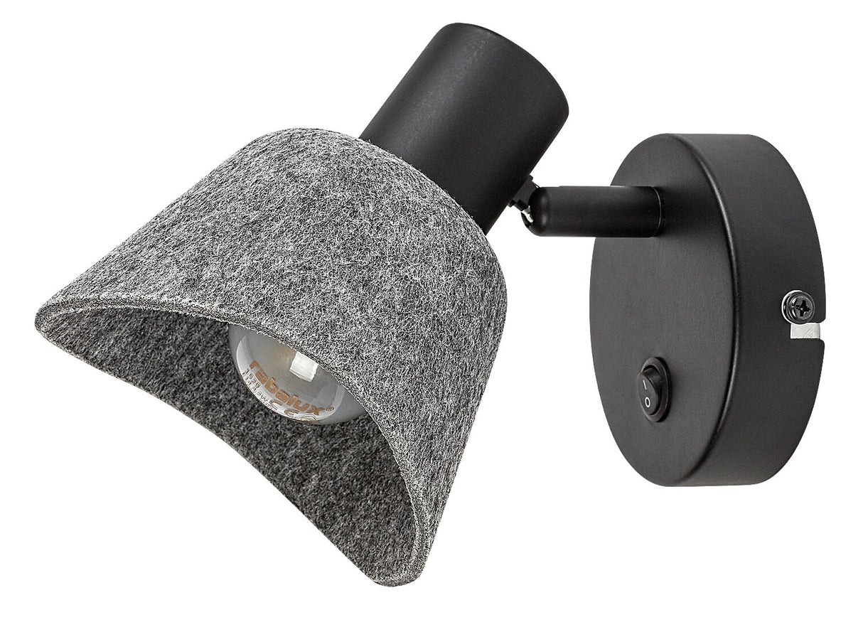 Aplica perete Farelia, negru/gri, 1 x E14, IP20, Rabalux, 73005