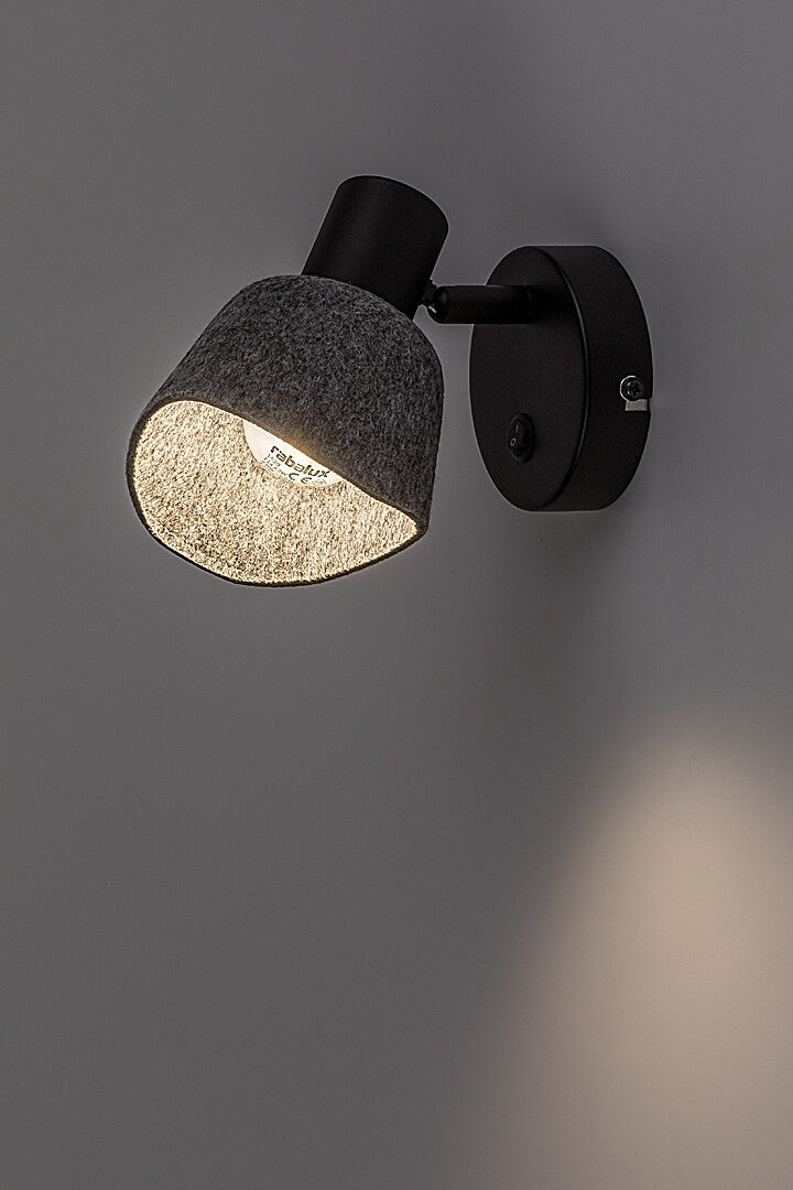 Aplica perete Farelia, negru/gri, 1 x E14, IP20, Rabalux, 73005