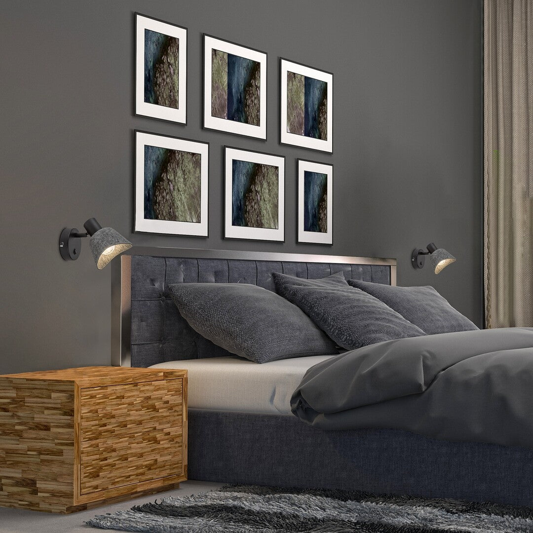 Aplica perete Farelia, negru/gri, 1 x E14, IP20, Rabalux, 73005