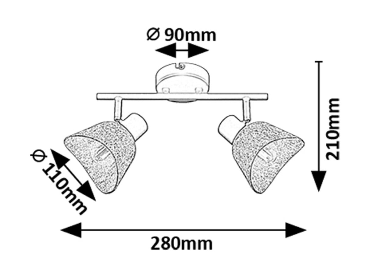 Plafoniera Farelia, negru/gri, 2xE14, IP20, Rabalux, 73006