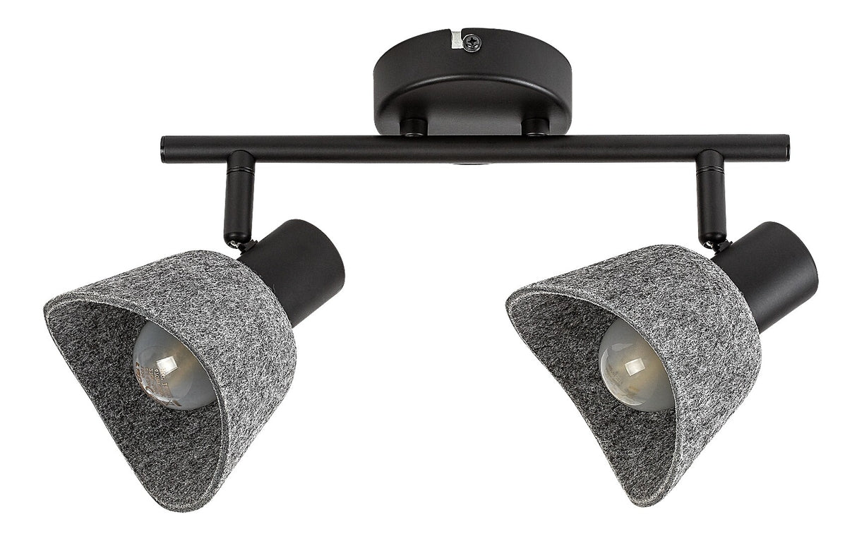 Plafoniera Farelia, negru/gri, 2xE14, IP20, Rabalux, 73006