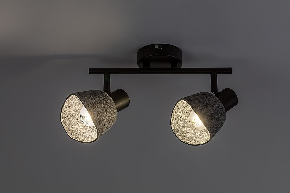 Plafoniera Farelia, negru/gri, 2xE14, IP20, Rabalux, 73006