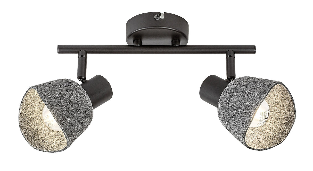 Plafoniera Farelia, negru/gri, 2xE14, IP20, Rabalux, 73006