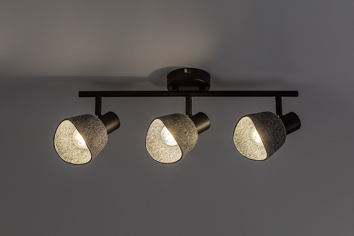 Plafoniera Farelia, negru/gri, 3xE14, IP20, Rabalux, 73007