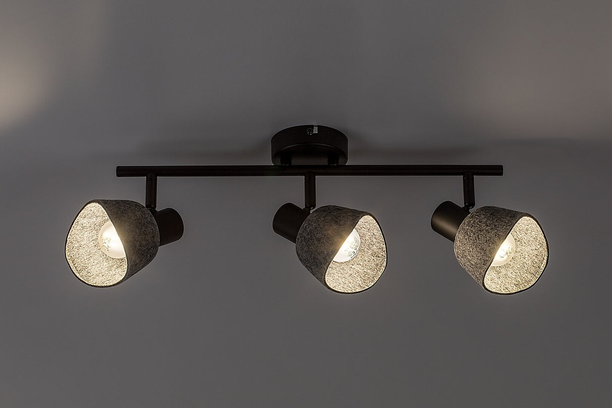 Plafoniera Farelia, negru/gri, 3xE14, IP20, Rabalux, 73007