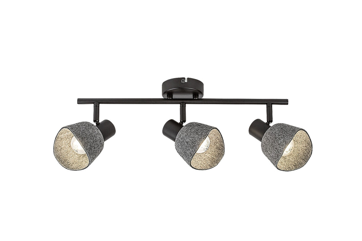 Plafoniera Farelia, negru/gri, 3xE14, IP20, Rabalux, 73007