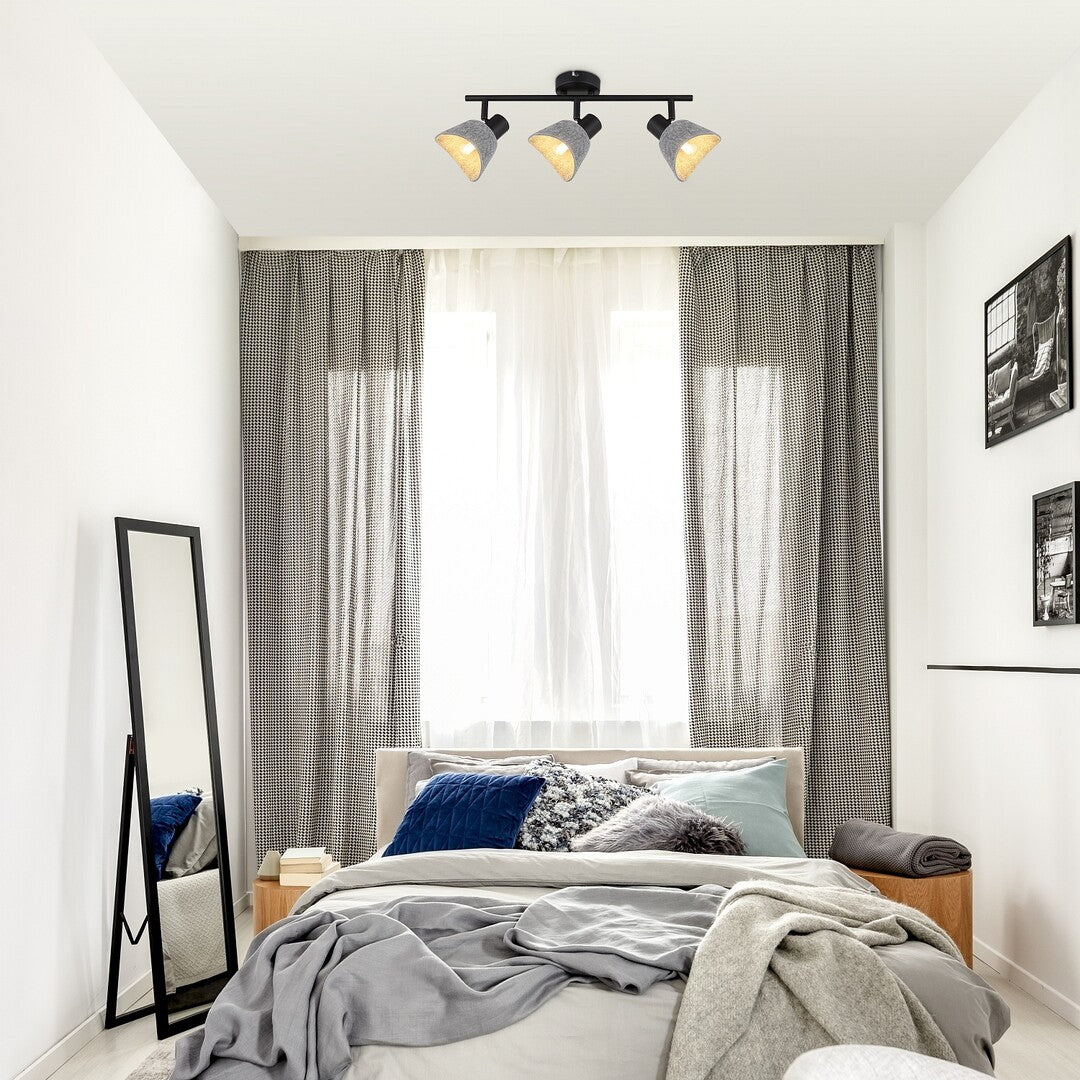 Plafoniera Farelia, negru/gri, 3xE14, IP20, Rabalux, 73007