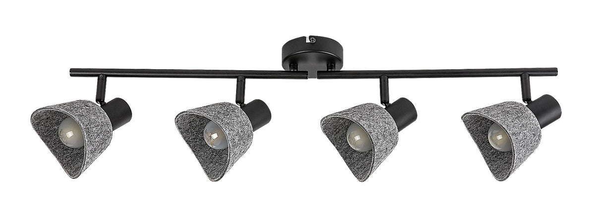 Plafoniera Farelia, negru/gri, 4xE14, IP20, Rabalux, 73008