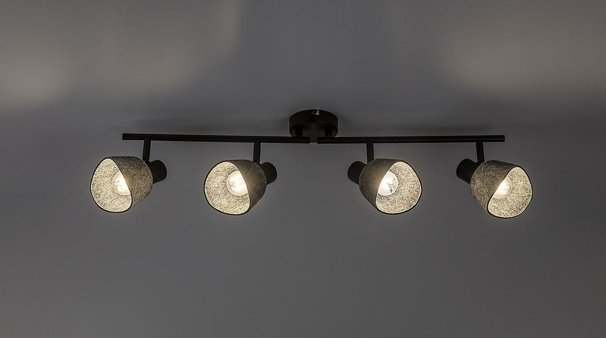 Plafoniera Farelia, negru/gri, 4xE14, IP20, Rabalux, 73008