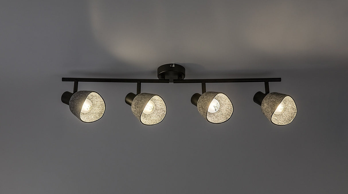 Plafoniera Farelia, negru/gri, 4xE14, IP20, Rabalux, 73008