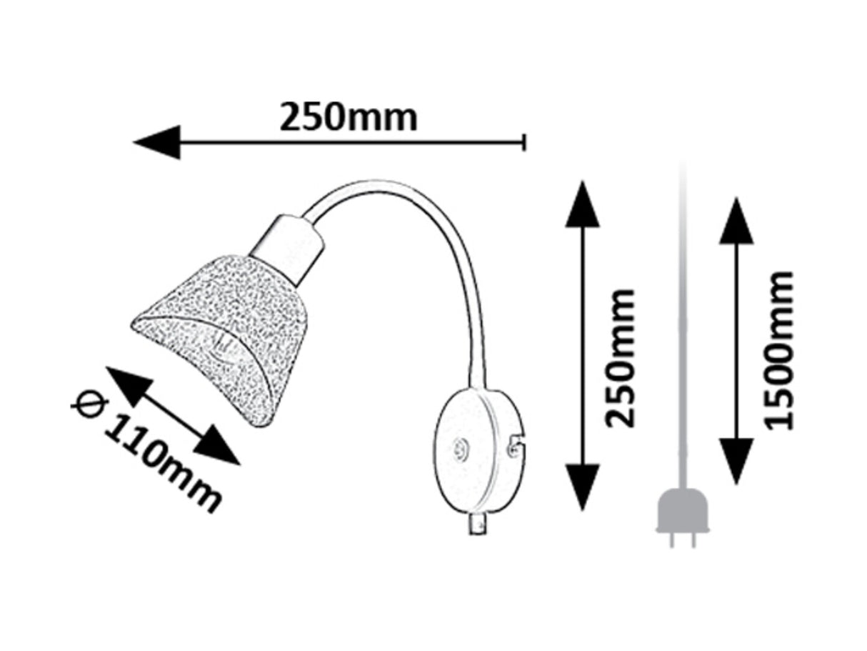Aplica Farelia, negru/gri, 1 x E14, IP20, Rabalux, 73009