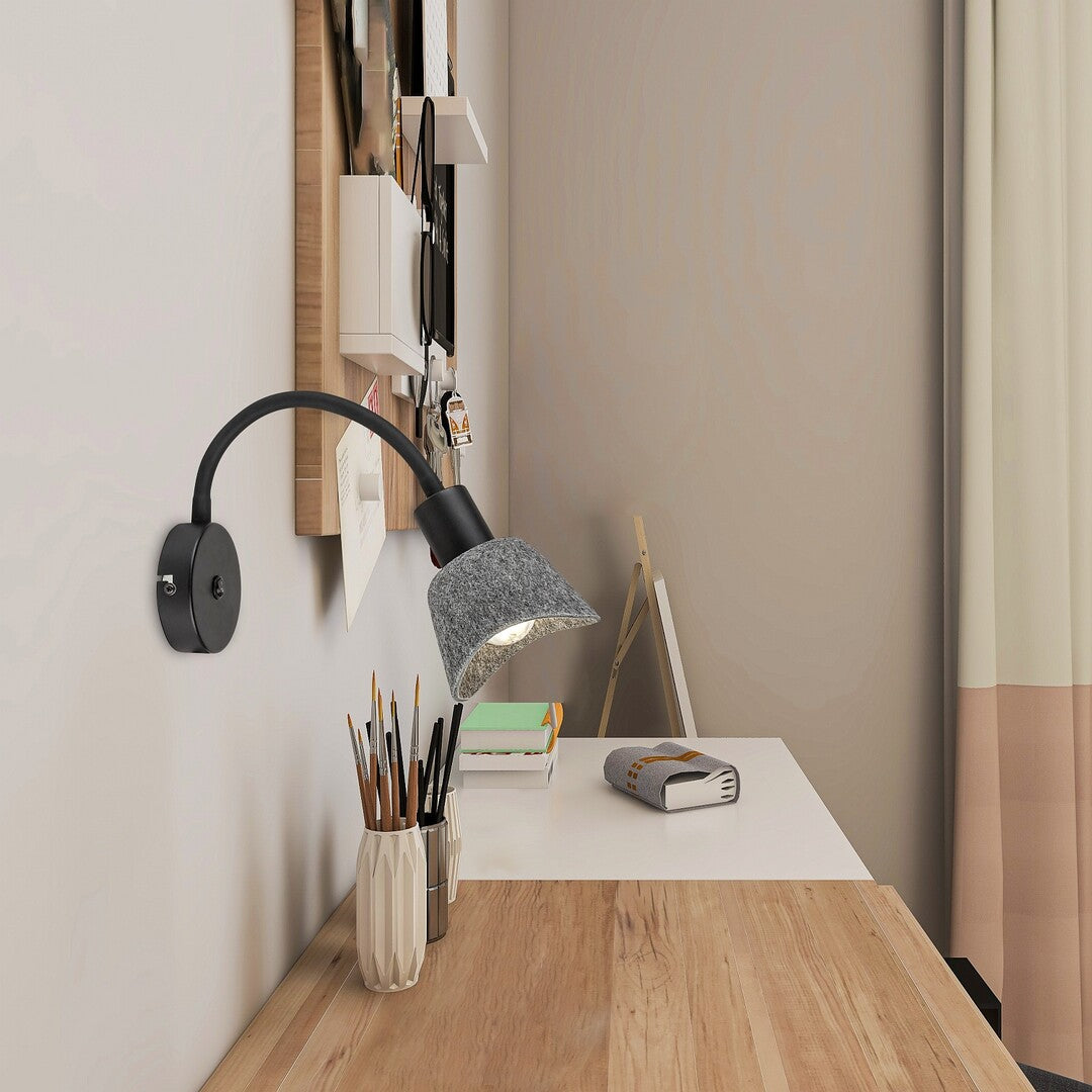 Aplica Farelia, negru/gri, 1 x E14, IP20, Rabalux, 73009