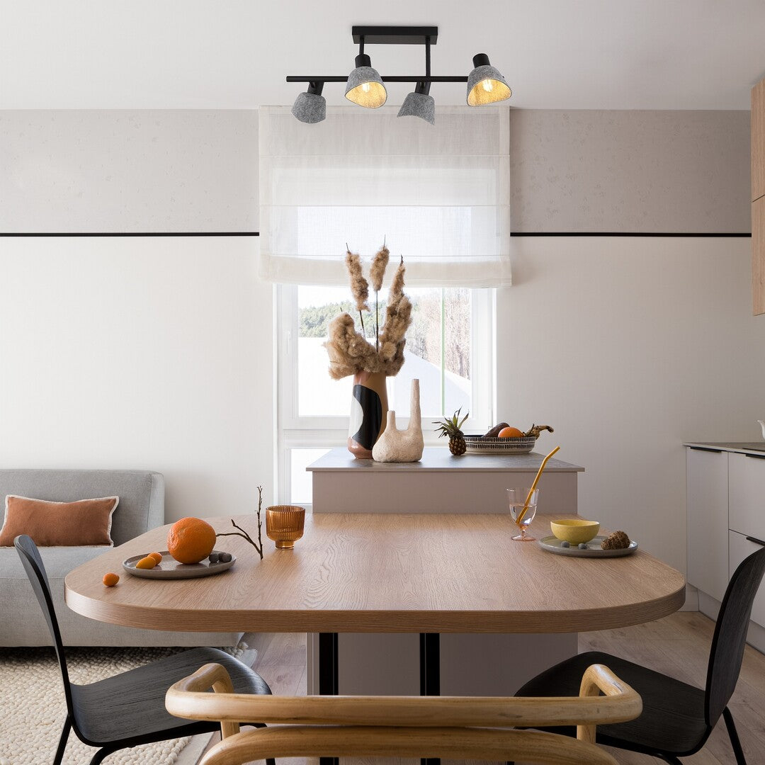 Plafoniera Farelia, negru/gri, 4xE14, IP20, Rabalux, 73010