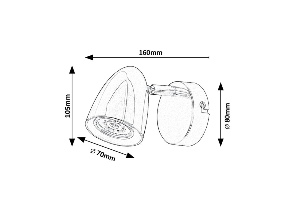 Aplica de perete Perico, alb, 1 x GU10, IP20, Rabalux, 73016