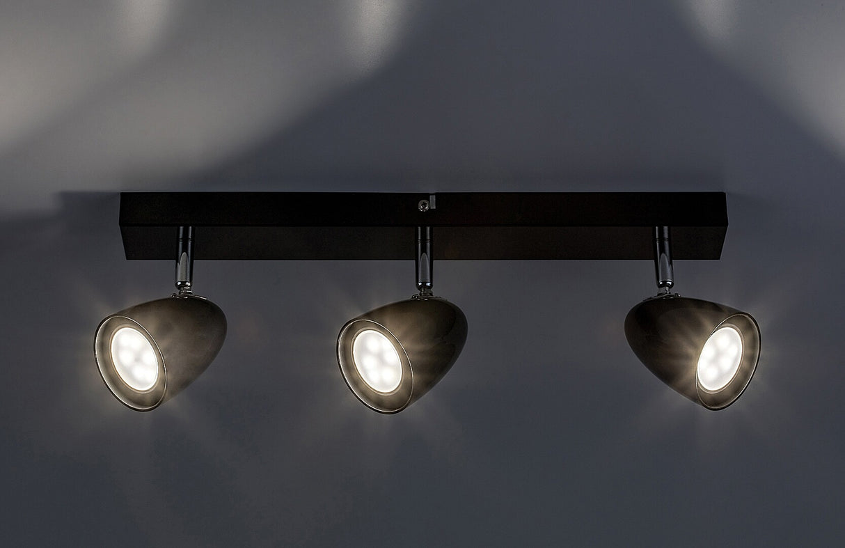 Plafoniera Perico, negru, 3xGU10, L.43cm, IP20, Rabalux, 73019