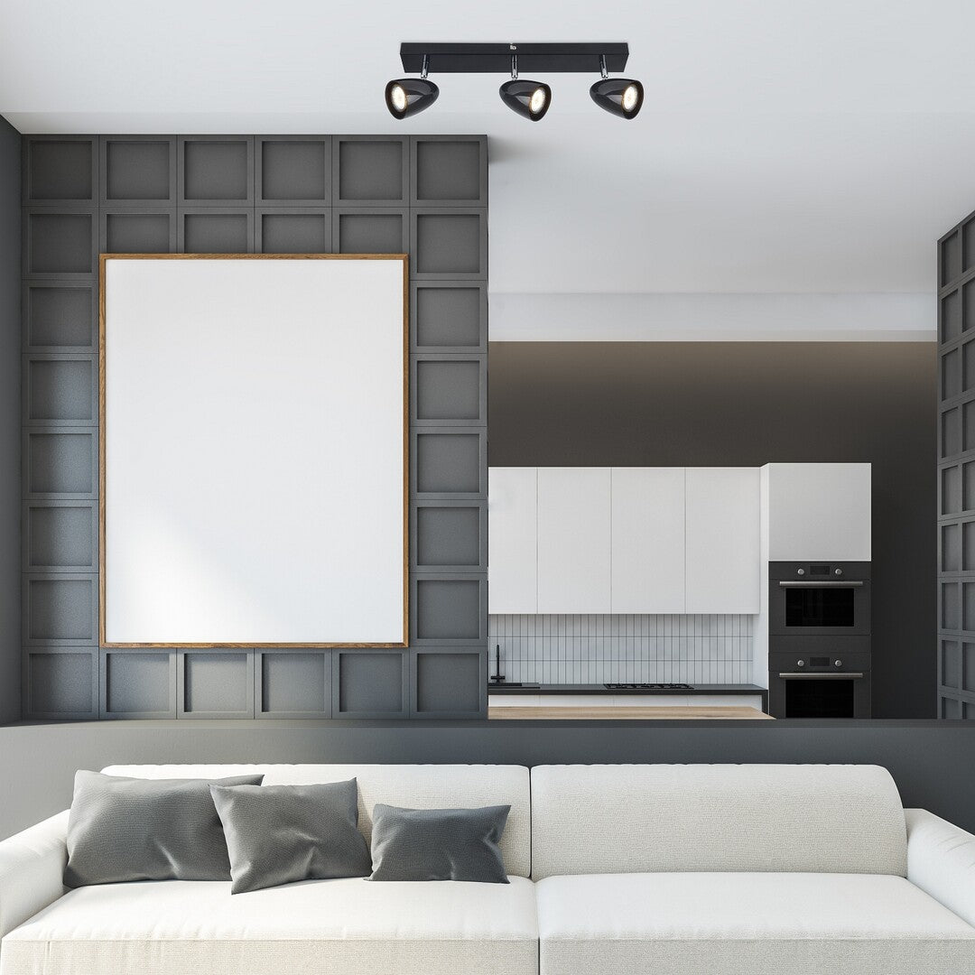 Plafoniera Perico, negru, 3xGU10, L.43cm, IP20, Rabalux, 73019