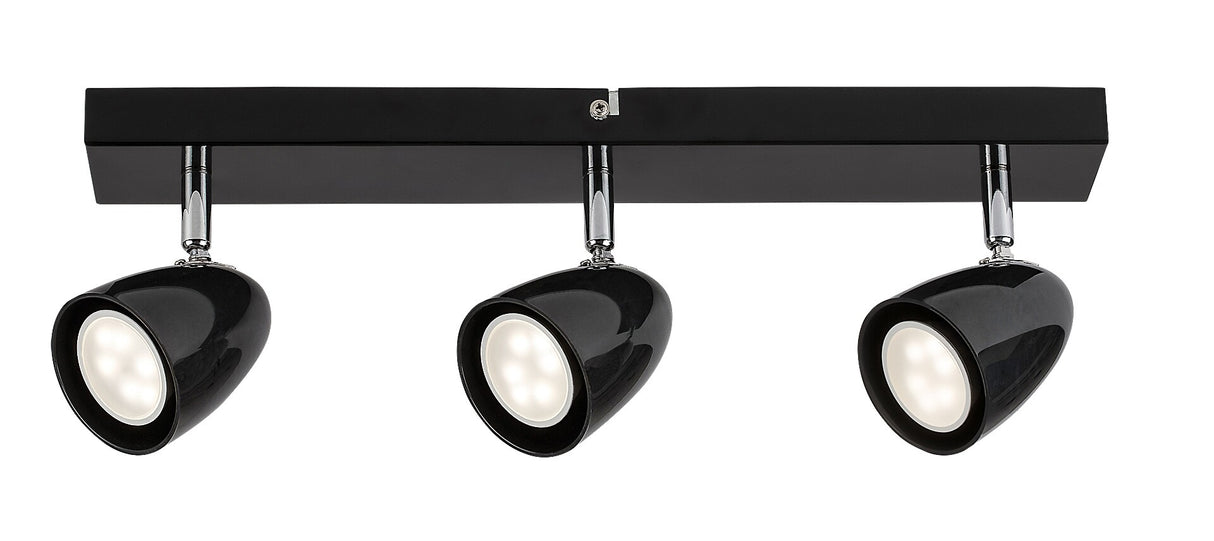 Plafoniera Perico, negru, 3xGU10, L.43cm, IP20, Rabalux, 73019