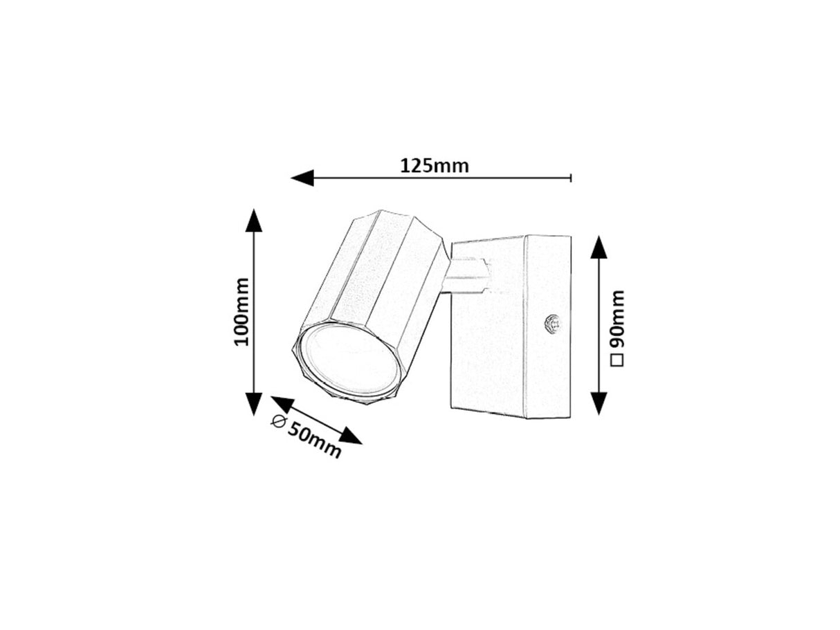 Aplica Rogelio,1XGU10, negru mat, reglabila, Rabalux 73023