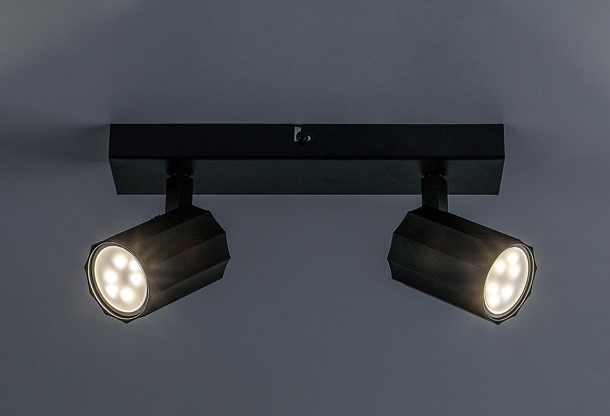 Plafoniera Rogelio, negru mat, 2xGU10, IP20, Rabalux, 73024