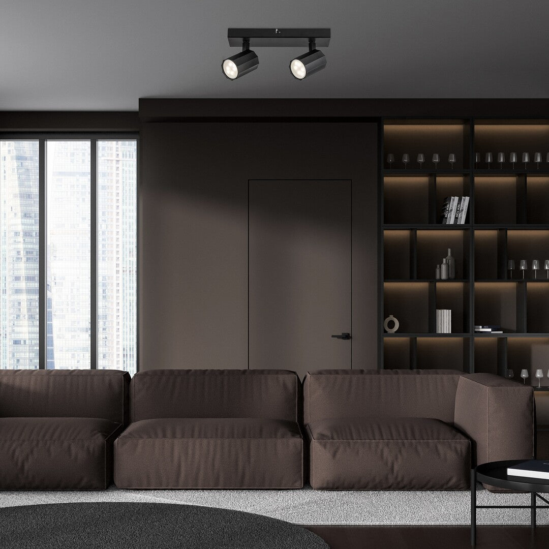 Plafoniera Rogelio, negru mat, 2xGU10, IP20, Rabalux, 73024