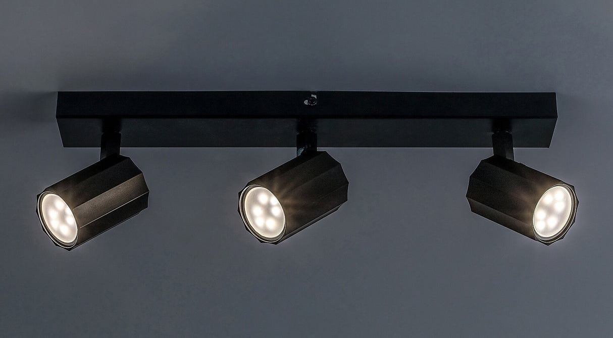 Plafoniera Rogelio, negru mat, 3xGU10, IP20, Rabalux, 73025