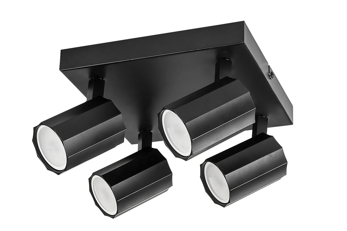 Plafoniera Rogelio, negru mat, 4xGU10, IP20, Rabalux, 73026