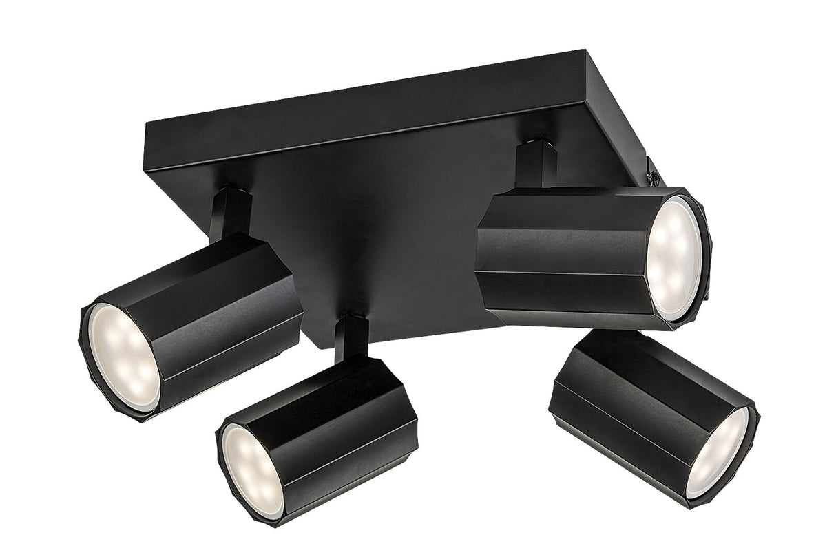 Plafoniera Rogelio, negru mat, 4xGU10, IP20, Rabalux, 73026