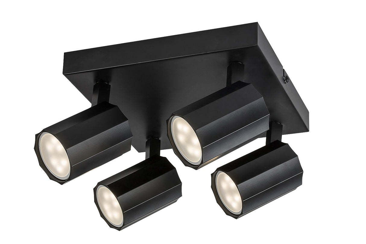 Plafoniera Rogelio, negru mat, 4xGU10, IP20, Rabalux, 73026