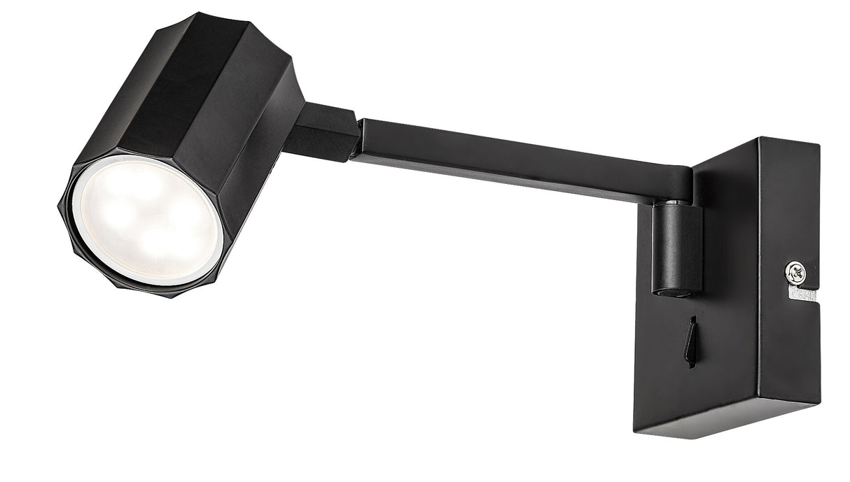 Aplica de perete Karter, negru mat, 1 x GU10, IP20, Rabalux, 73027