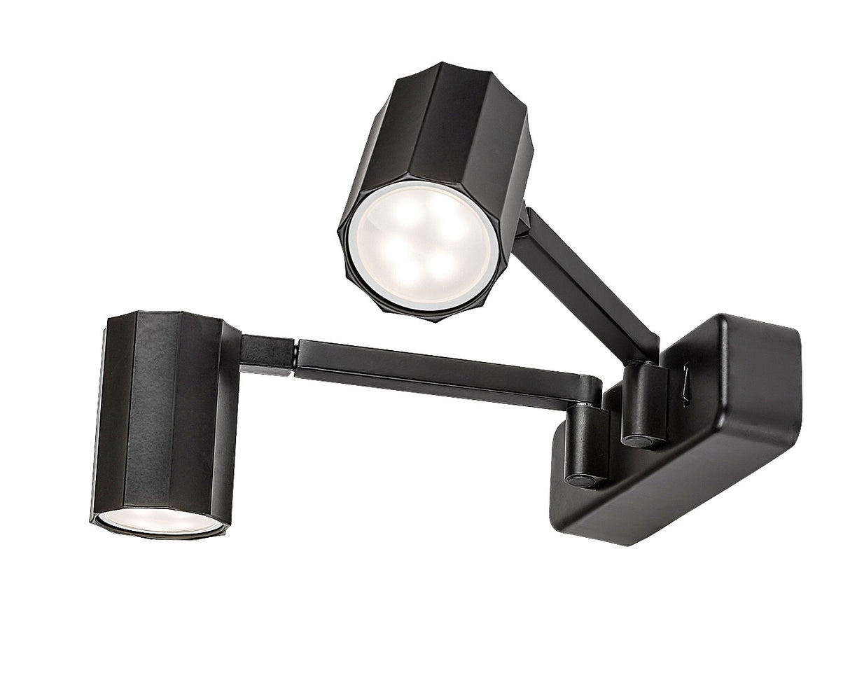 Aplica de perete Karter, negru mat, 2 x GU10, IP20, Rabalux, 73028